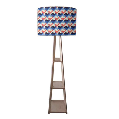 Wooden Corner Lamps with Shelves  -   Retro Circle Pattern Nutcase