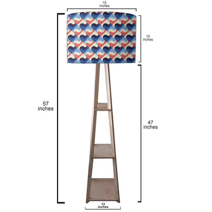 Wooden Corner Lamps with Shelves  -   Retro Circle Pattern Nutcase