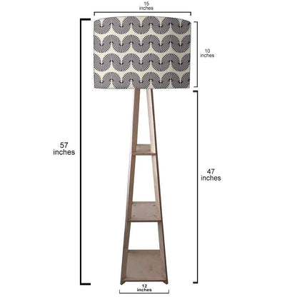 Floor Lamp with Shelves  -   Green Purple Mermaid Watercolor Nutcase