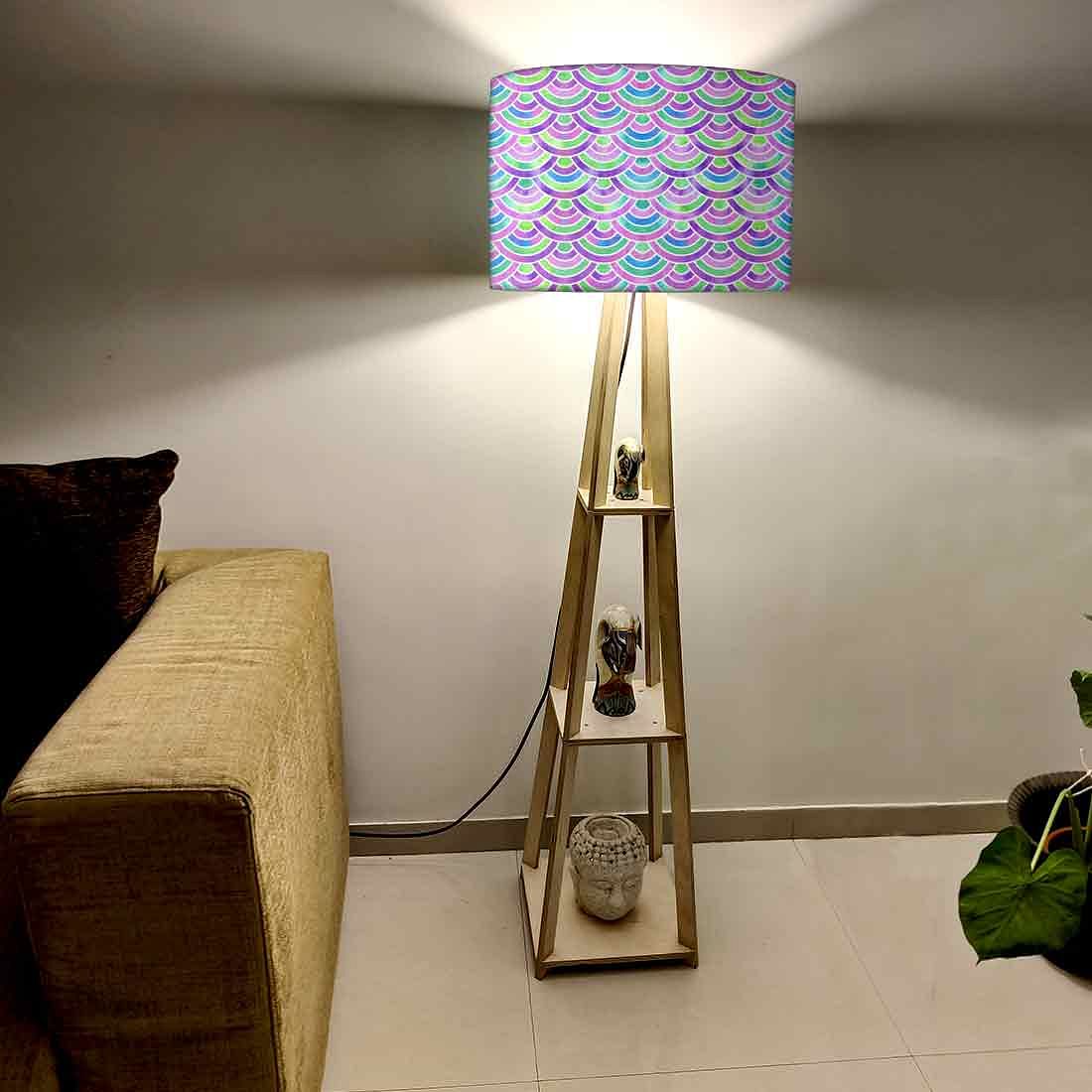 Standing Tripod Lamp  -   Purple Mermaid Watercolor Nutcase