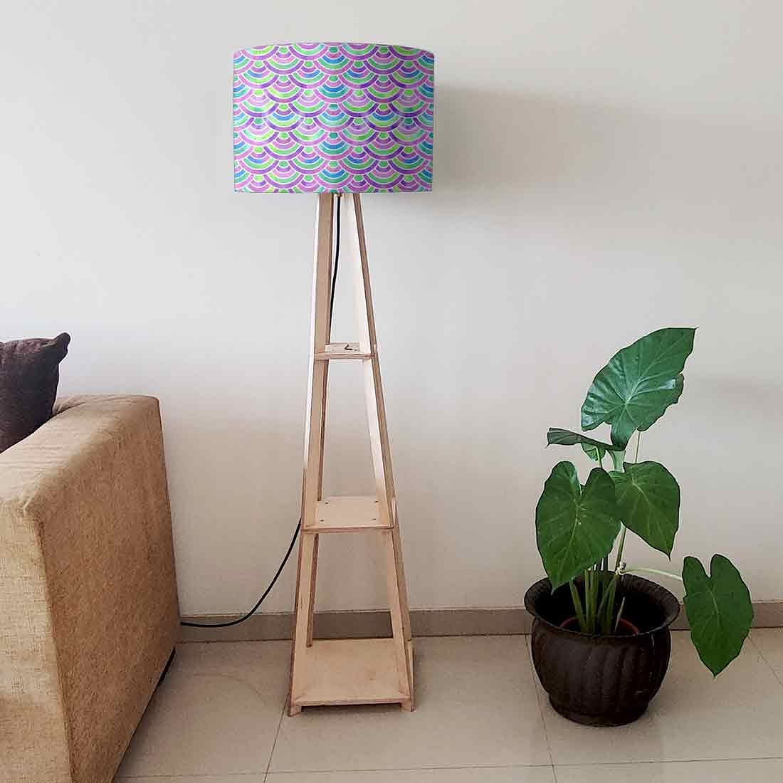Standing Tripod Lamp  -   Purple Mermaid Watercolor Nutcase