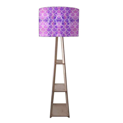 Tripod Floor Lamp  -   Blue Purple Mermaid Watercolor Nutcase