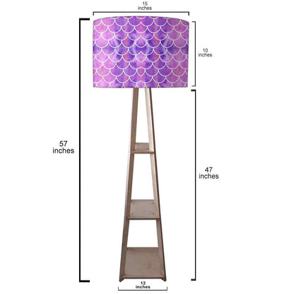 Tripod Floor Lamp  -   Blue Purple Mermaid Watercolor Nutcase