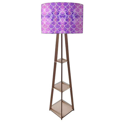 Tripod Floor Lamp  -   Blue Purple Mermaid Watercolor Nutcase