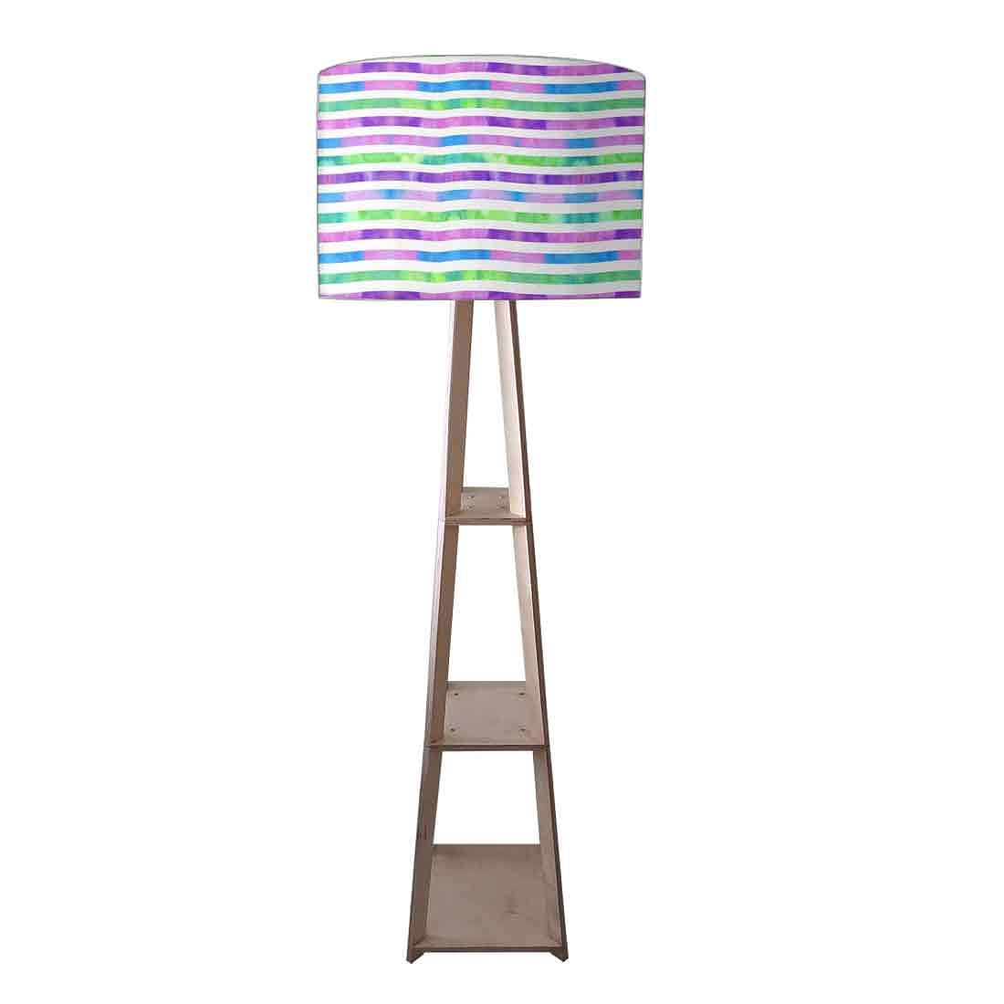 Shelf Tripod Floor Lamp  -   Multicolor Mermaid Watercolor Nutcase