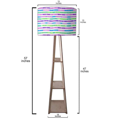 Shelf Tripod Floor Lamp  -   Multicolor Mermaid Watercolor Nutcase
