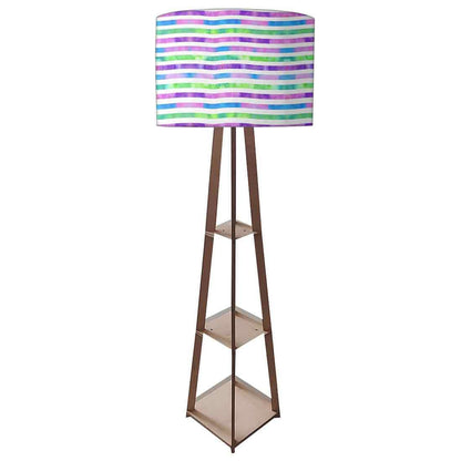 Shelf Tripod Floor Lamp  -   Multicolor Mermaid Watercolor Nutcase