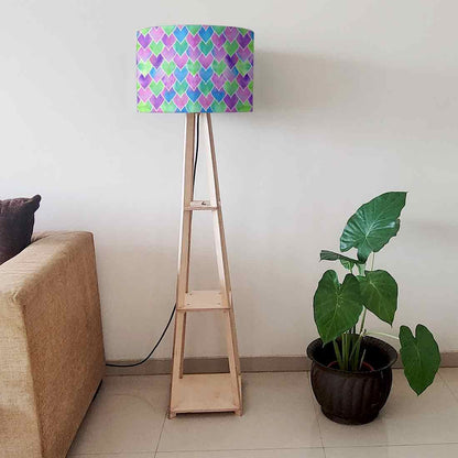 Floor Standing Lamps  -   Purple Blue Mermaid Watercolor Nutcase