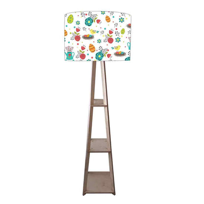 Large Wooden Floor Lamp  -   Colorful Eggs Bird Nutcase