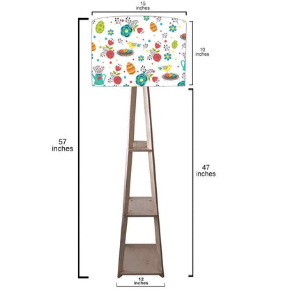 Large Wooden Floor Lamp  -   Colorful Eggs Bird Nutcase