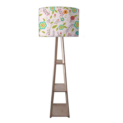 Small Wooden Floor Lamp  -   Flower Collection Nutcase