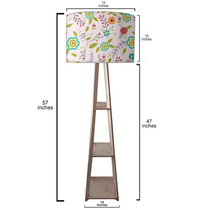 Small Wooden Floor Lamp  -   Flower Collection Nutcase