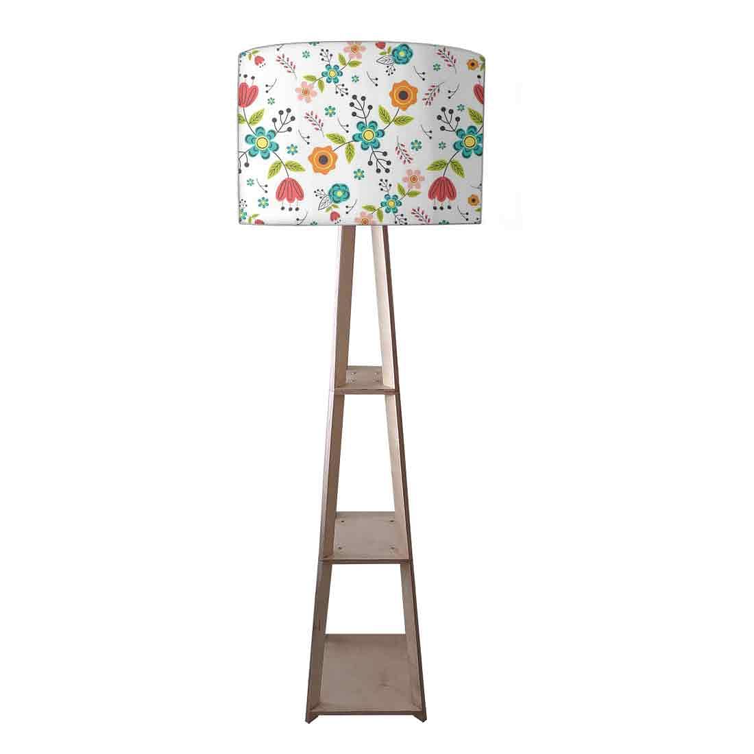 Tall Wooden Standing Lamps  -   Colorful Flower Collection Nutcase