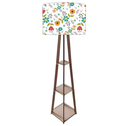 Tall Wooden Standing Lamps  -   Colorful Flower Collection Nutcase