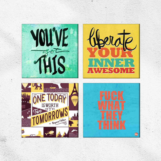 Motivational Wall Art Decor Set Gallery Wrapped Prints For Office Nutcase