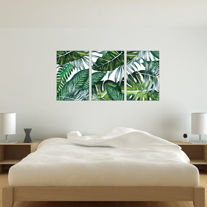 Wall Art Decor Hanging Panels Set Of 3 for Home Office - Monstera leaf