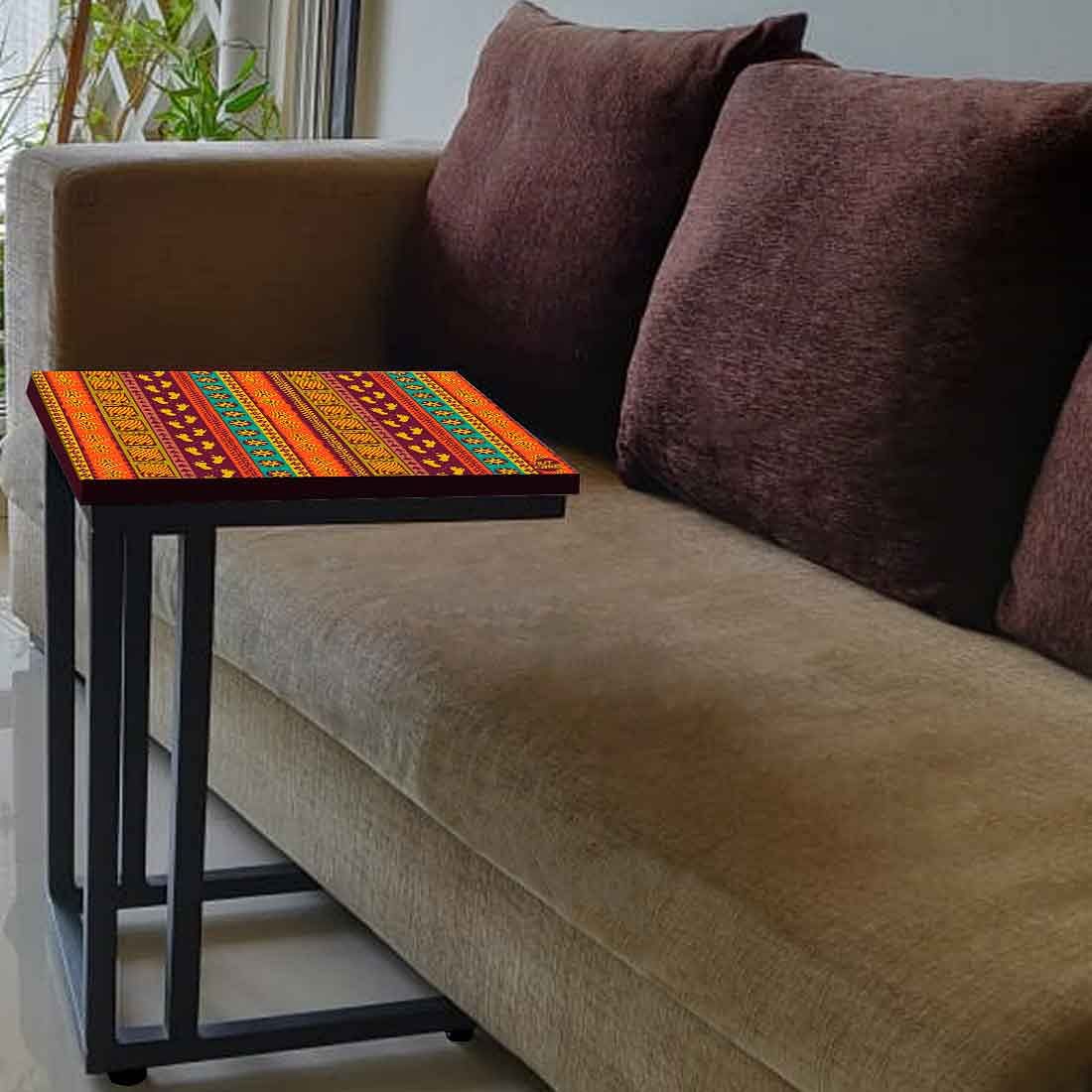 Sofa Side C Table - Aztec Orange Green Pattern Nutcase