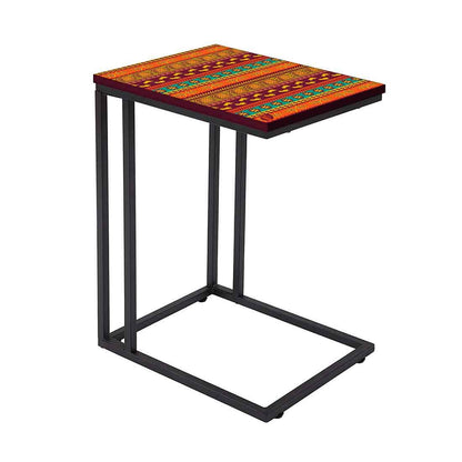 Sofa Side C Table - Aztec Orange Green Pattern Nutcase