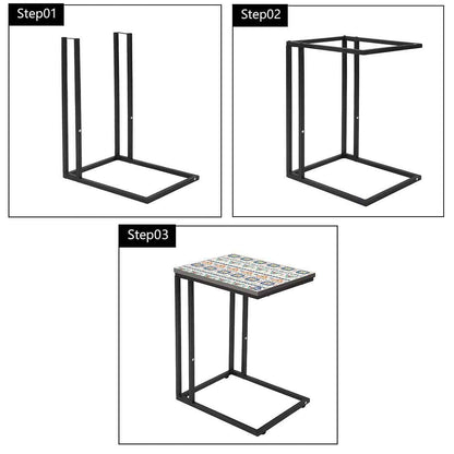 Outdoor Sofa C Table - Aztec Grey Pattern Nutcase