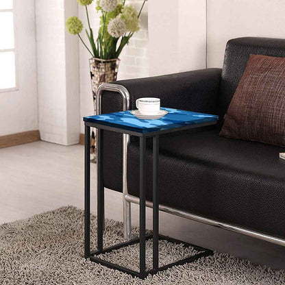 Blue C Shaped Table For Sofa - Army Camouflage Blue Nutcase