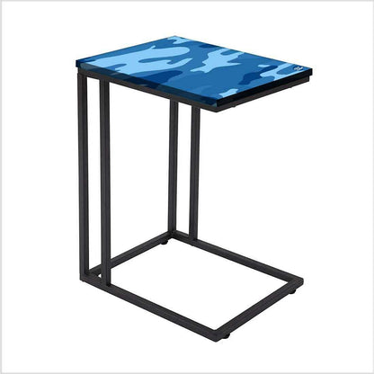 Blue C Shaped Table For Sofa - Army Camouflage Blue Nutcase