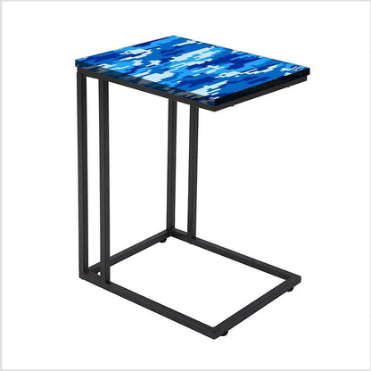 Blue Metal C Table - 8 Bit Camouflage Blue Navy Nutcase