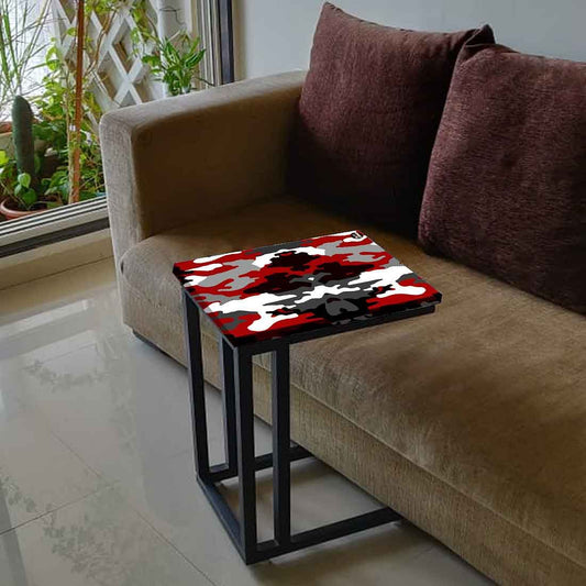 Latest C Shaped Sofa Table - Red Black Army Camouflage Nutcase