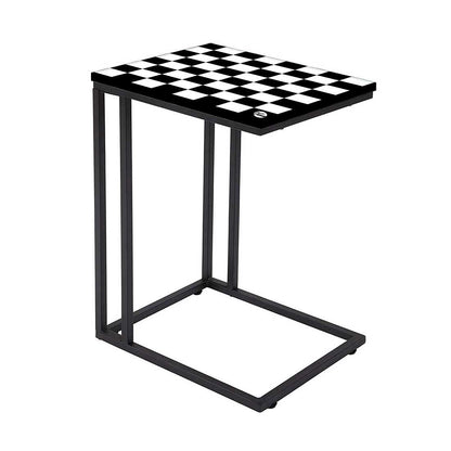 Best C Shaped Table For Sofa - Black White Check Nutcase