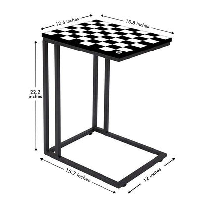 Best C Shaped Table For Sofa - Black White Check Nutcase