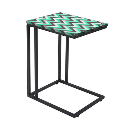 Modern Metal C Table - Mint and Gray Chevron Nutcase