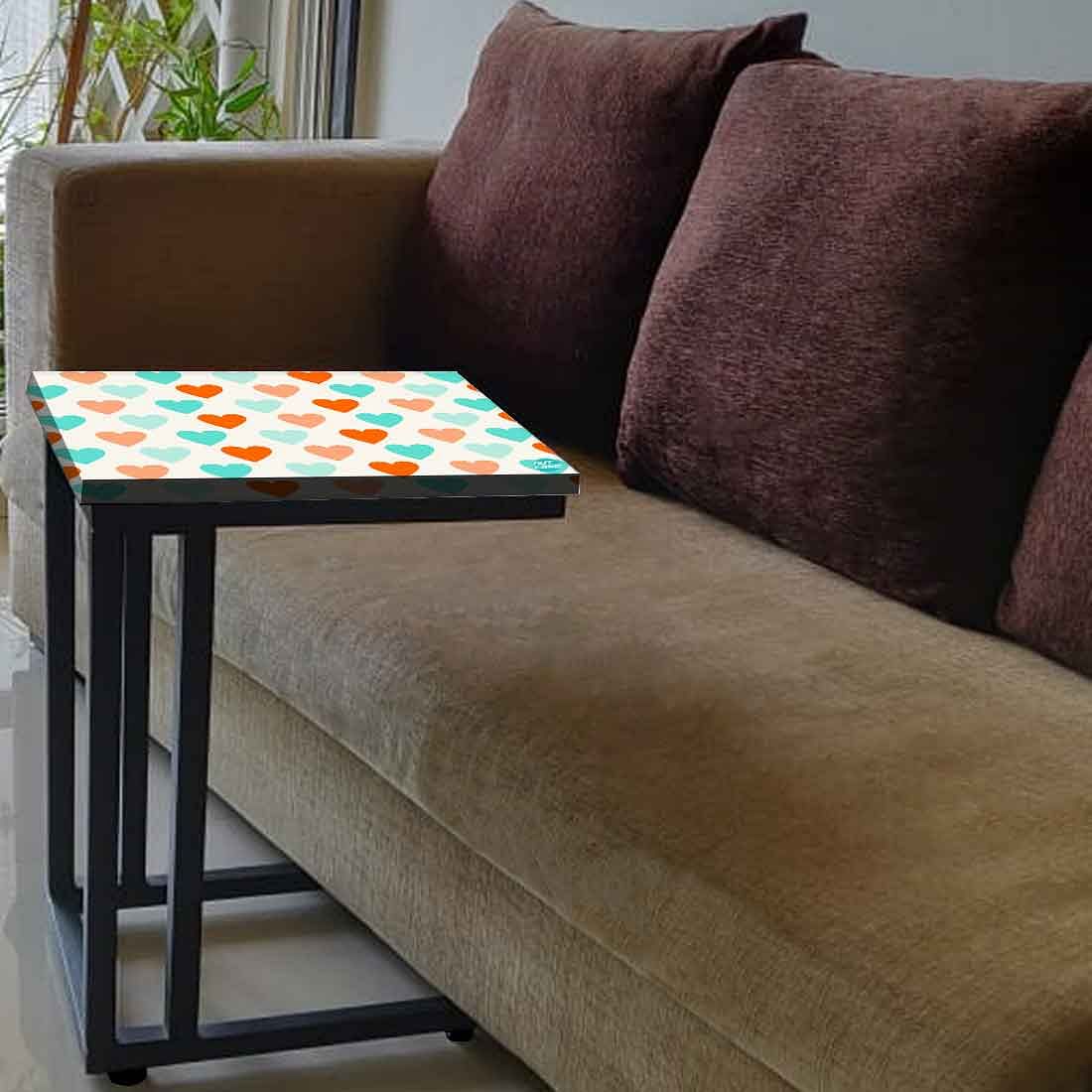 Designer Sofa Side Table - Colorful Heart Nutcase