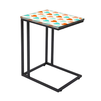 Designer Sofa Side Table - Colorful Heart Nutcase