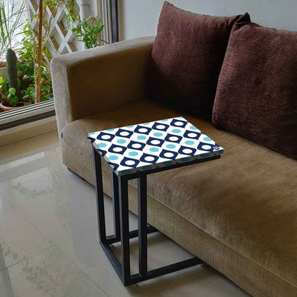 High-field Metal C Table For Sofa - Shades of Blue Retro Nutcase