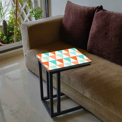 Latest Modern C Side Table - Orange and Mint Triangles Nutcase