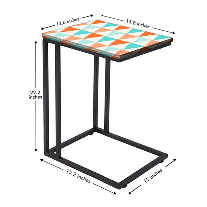 Latest Modern C Side Table - Orange and Mint Triangles Nutcase