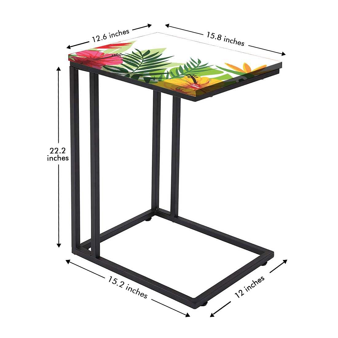 Beautiful Floral C Side Table - Yellow Hibiscus Nutcase