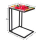 Designer Floral Metal C Table - Red Floral Nutcase