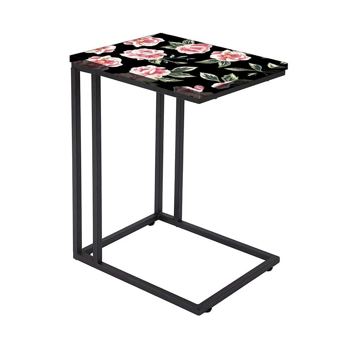 Designer Floral C Shaped Table - Pink Rose Nutcase