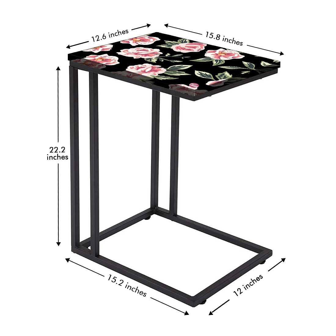 Designer Floral C Shaped Table - Pink Rose Nutcase
