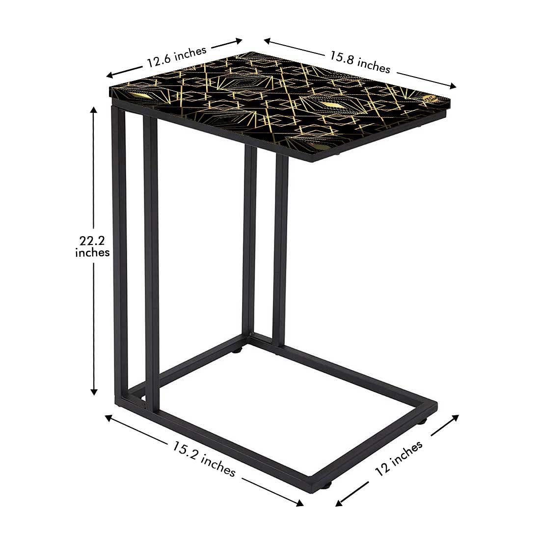 Designer Modern Metal C Table - Geometric Pattern Nutcase