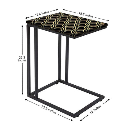 Amazing C Shaped Sofa Table - Golden Design Pattern Nutcase