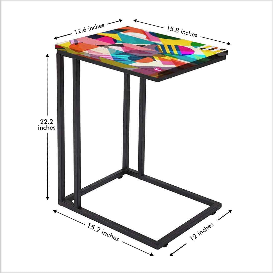 Small Metal C Table For Sofa - Designer Pattern Nutcase
