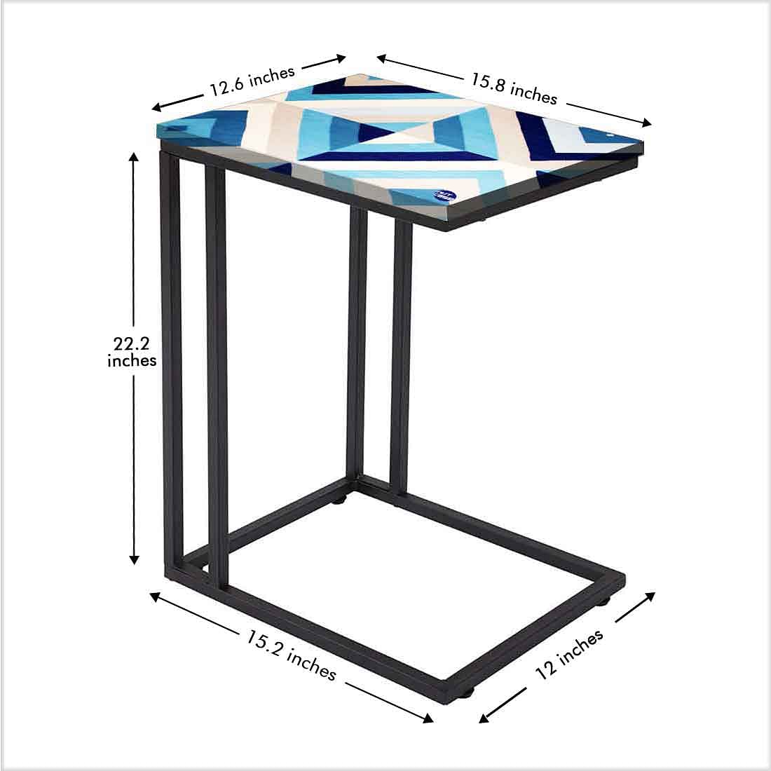 C Shaped End Table For Sofa - Blue Diamond Nutcase