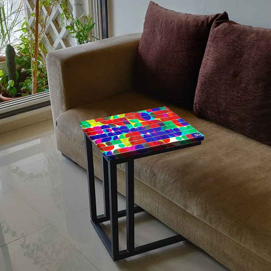 Black C Side Table For Sofa - Beautiful Pattern Nutcase