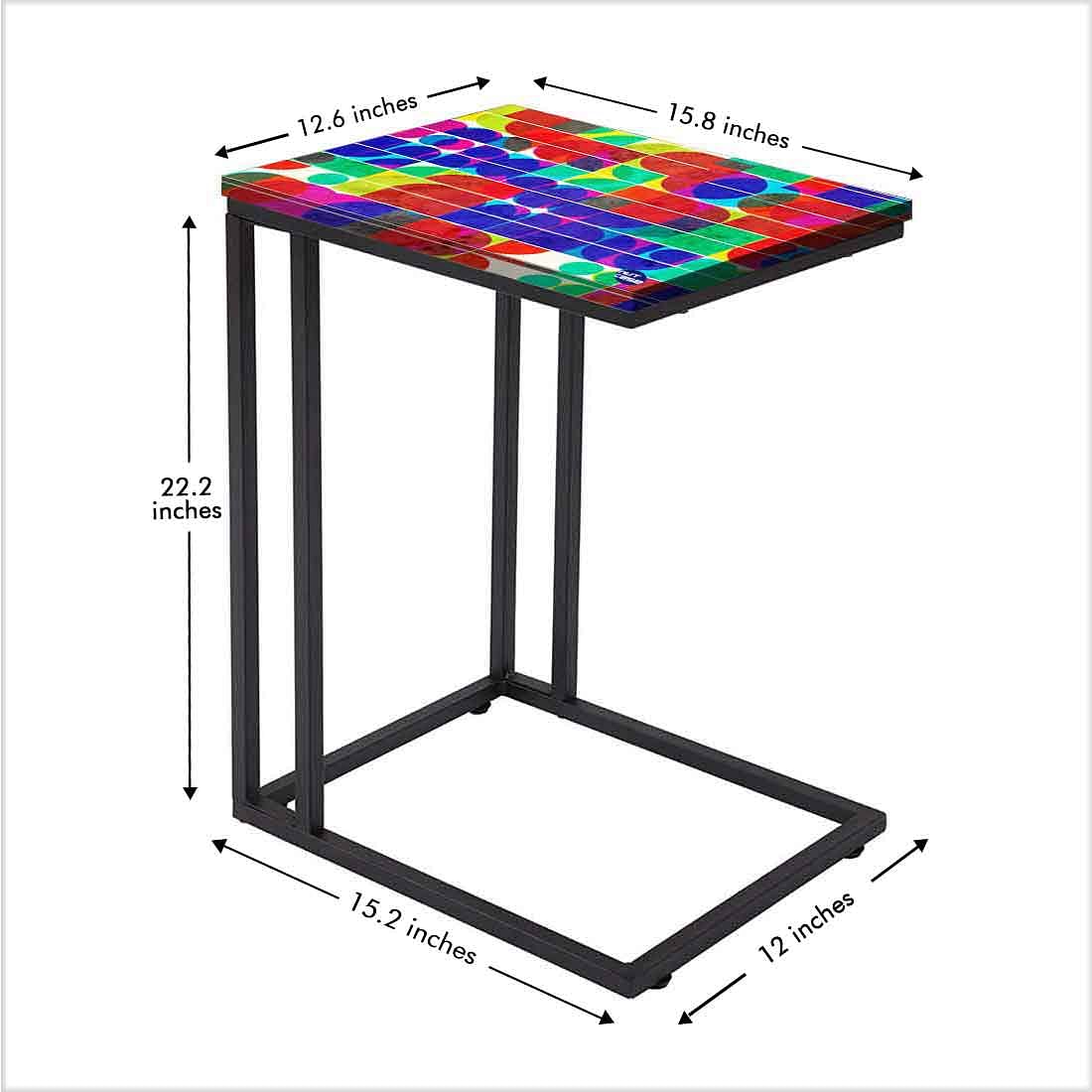 Black C Side Table For Sofa - Beautiful Pattern Nutcase