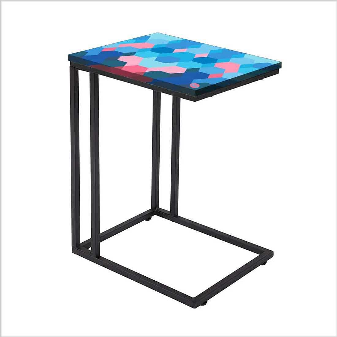 New Blue Metal C Table - Hexagon Pattern Nutcase