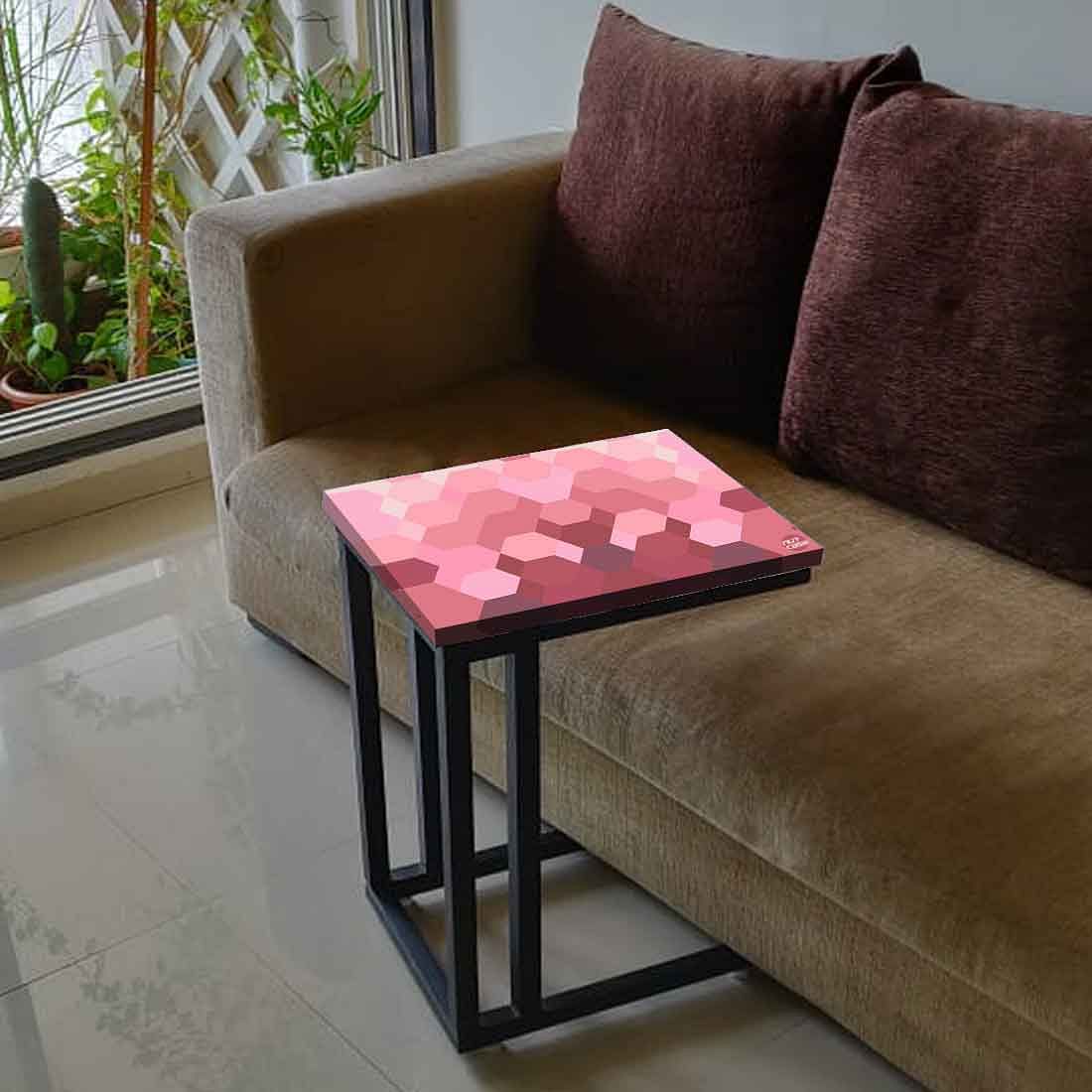 New Modern C Side Table - Hexagon Pink Pattern Nutcase