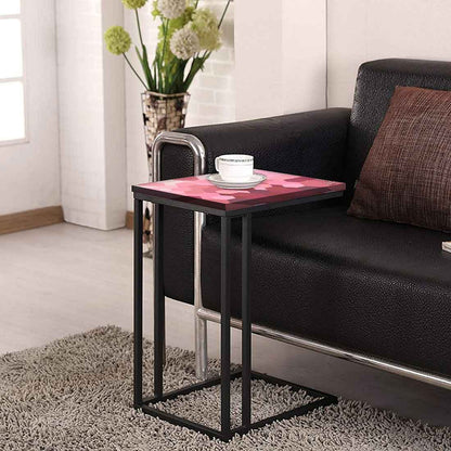 New Modern C Side Table - Hexagon Pink Pattern Nutcase