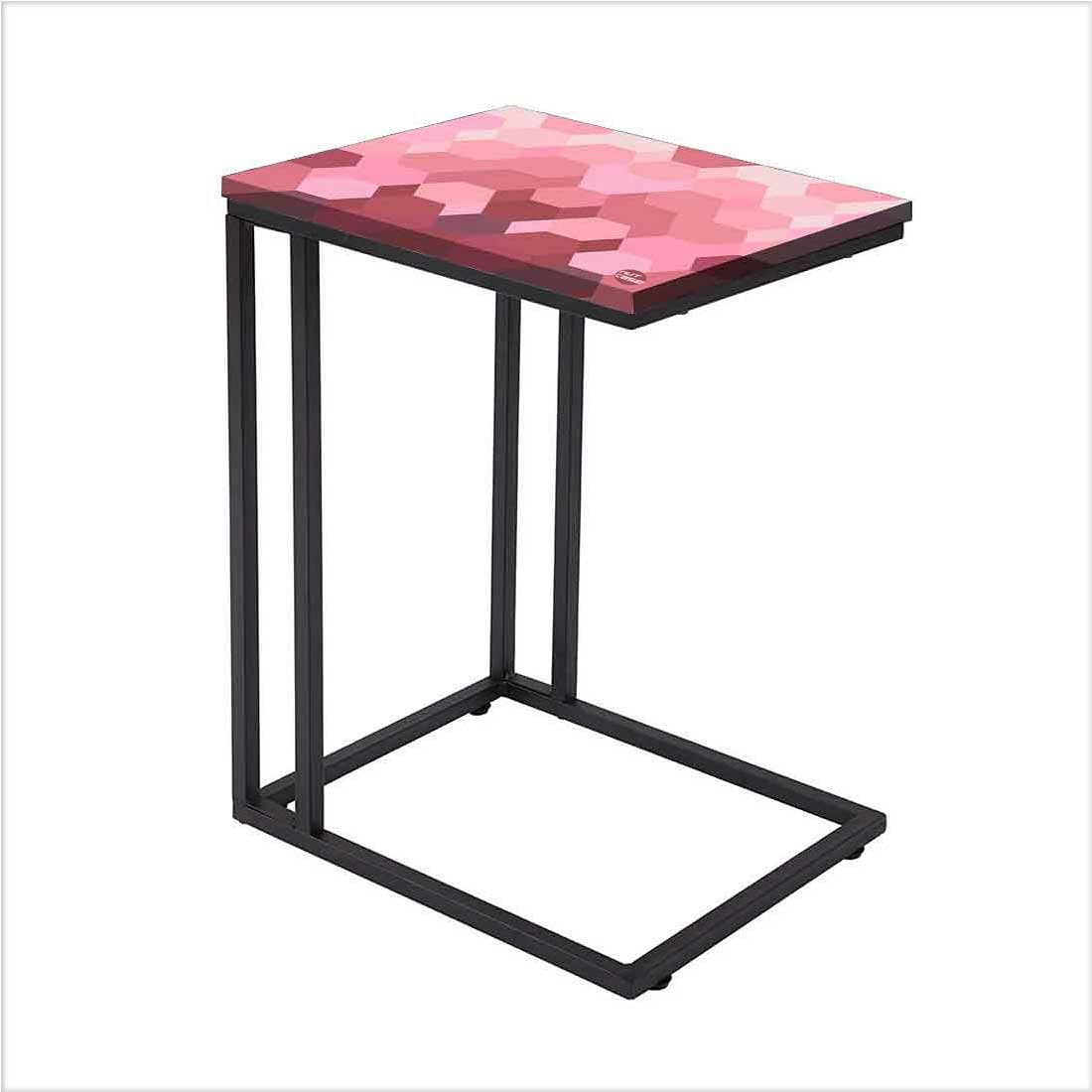 New Modern C Side Table - Hexagon Pink Pattern Nutcase