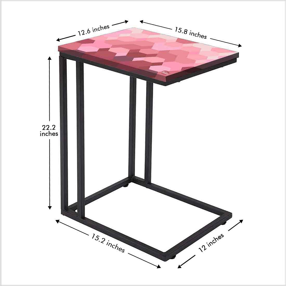 New Modern C Side Table - Hexagon Pink Pattern Nutcase